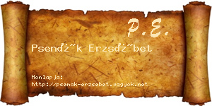 Psenák Erzsébet névjegykártya