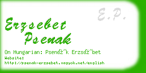 erzsebet psenak business card